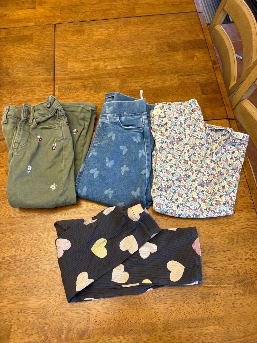 Girls Pant Lot wide Leg Styles 4 Pairs Size 5